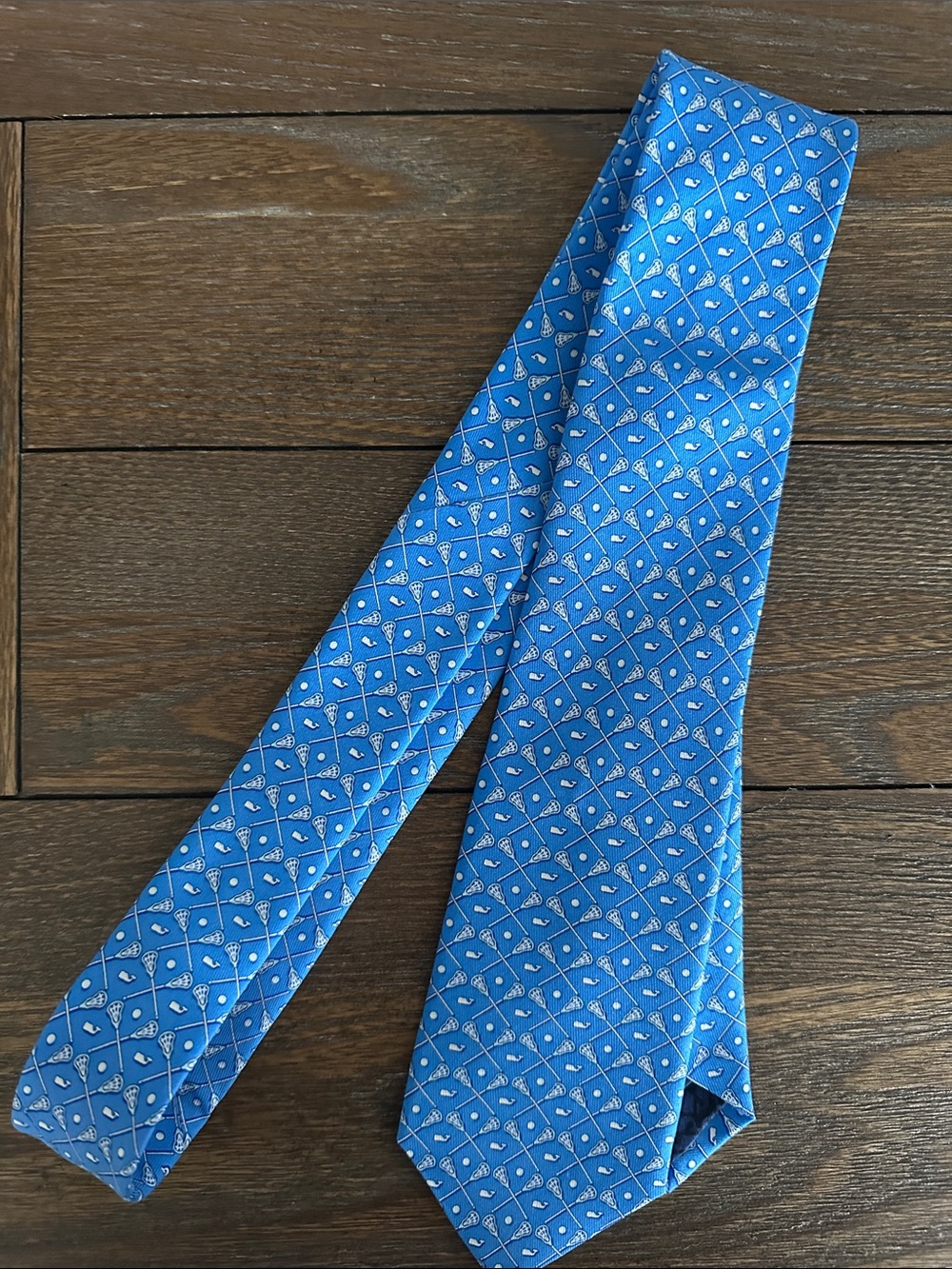 Vineyard Vines Bright Blue Tie with White Club Motif